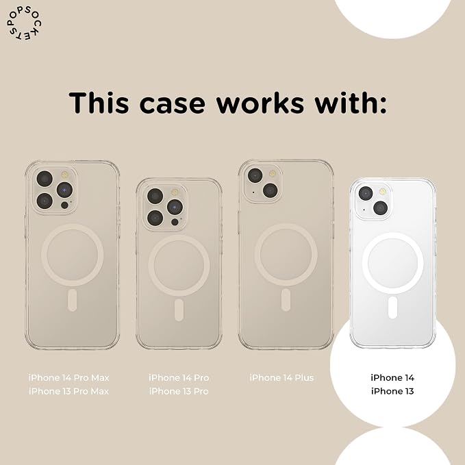 PopSockets iPhone 14 Phone Case with MagSafe, Wireless Charging Compatible, Bookish - Mirror Curse Breaker